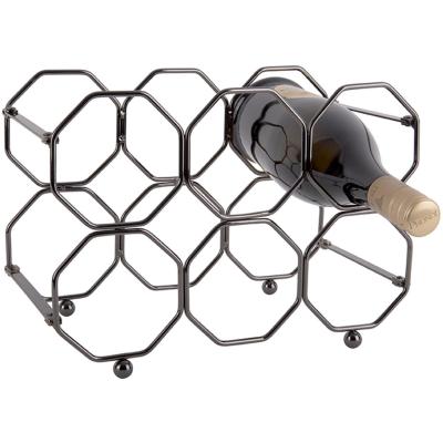 Present Time Wijnrek Honeycomb - IJzer Smokey Grijs, opvouwbaar - 31x16,5x22cm - IJzer - Voor aan de Muur - 6 Flessen - Scandinavisch