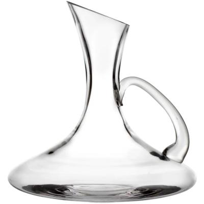 Secret de Gourmet Wijn karaf/decanteer kan - 1,25 liter - glas met slanke afgeschuinde hals - D24 x H25 cm