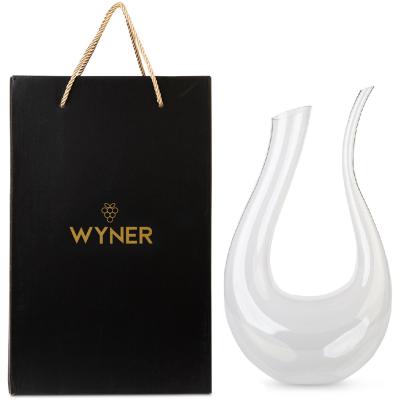 WYNER Puglia - Luxe Wijn Decanteerder incl. Gratis Cleaning Pearls - in Luxe GiftBox - Wijn Karaf - Wine Decanter - Wijnbeluchter - Karaf voor Wijn - Wijn Accessoires - Wijn Set