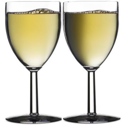 Wijnglazen - 2x - hard kunststof - 200 ml - herbruikbaar 7 x 14 cm - outdoor/camping glazen