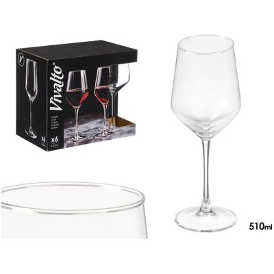 Wijnglazen Set - 6 Delige Wijnglazen - 510 ml per Glas - Conisch Elegant Design - Transparant Glas - Voor Rode Wijn Witte Wijn en Rosé - Luxe Drinkglazen voor Thuis en Horeca