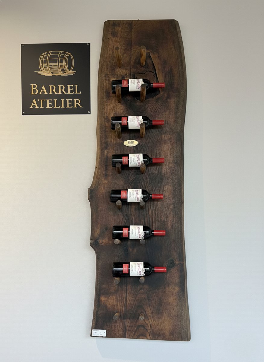 Wijnrek "Jura" 8 flessen / Wijnfleshouder voor aan de wand / muur / Houten Wijnrek