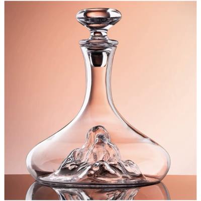 ZYLARO Luxe Wijnkaraf, Ijsberg Wijnkaraf, 1.2L, Luxe kristal wijn Karaf, met kristallen stop, Decanteer, beste cadeau