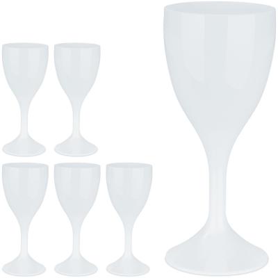 wijnglazen - kunststof - set van 6 - 250 ml - BPA-vrij - onbreekbaar - herbruikbaar - wit