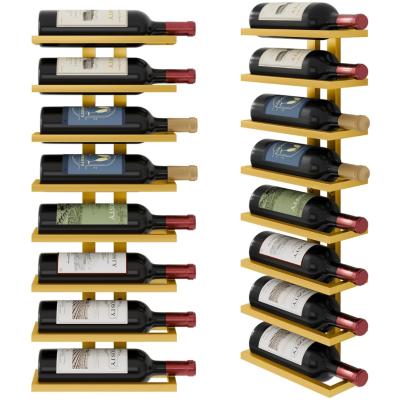 Aurixi® Wijnrek Muur - Wijnrek - Wijnrekken - Zwart - 28cm x 11cm x 71cm