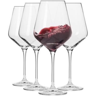 KROSNO | Avant-Garde Collection Rode wijnglazen | Set met 4 stuks - 490 ml | Loodvrij Kristalglas| Perfect voor thuis, restaurant en feest, vaatwasmachinebestendig, dunne rand, lange steel, elegant