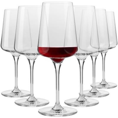 KROSNO | Rode wijnglazen | Set van 6 glazen - 500 ml | Loodvrij Kristalglas, Traditioneel vakmanschap, Elegant ontwerp | Perfect voor thuis, restaurant en feesten | voor de vaatwasser