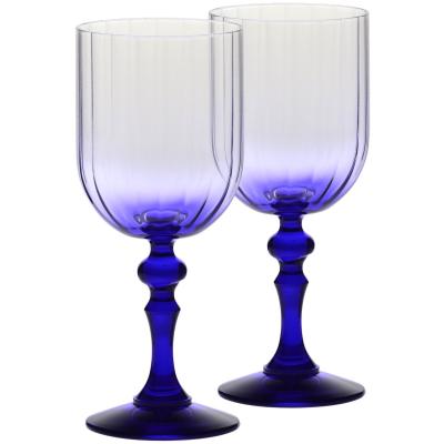 Krosno Wijnglazen met kleurverloop voor rode en witte wijn, mocktails, water met gekleurde steel - 300 ml set 2 stuks - loodvrij kristalglas - met de hand beschilderd - collectie Celebration Moments