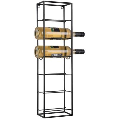 Present Time Wijnrek Single - Zwart - 18x11.5x66cm - IJzer - Voor aan de Muur - 6 Flessen - Modern
