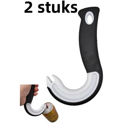2-delige haakblikopener - Coca-Cola blikken trekring flesopener gereedschap - wit en zwart