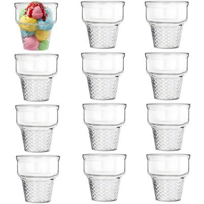 Alessandro ijscoupe Sicilie - 12x stuks - glas - 230 ml - 9 x 9 cm - ijsbeker