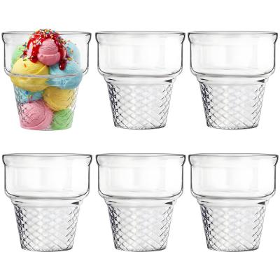 Alessandro ijscoupe Sicilie - 6x stuks - glas - 230 ml - 9 x 9 cm - ijsbeker