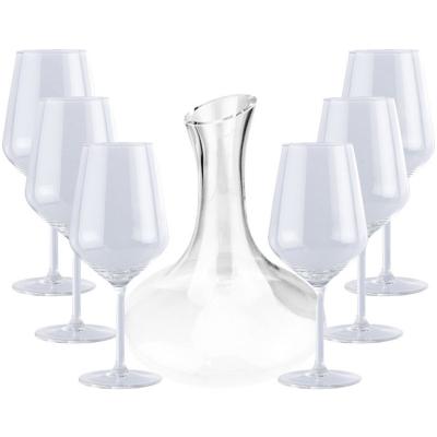 Alpina decanteer kan / wijn karaf 1,8 liter met 6 stuks rode wijn glazen - Wijn schenkkan