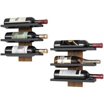 DnA® Wijnrek Muur - Wijnrek - Wijnrek Hout - Zwart - 28cm x 11cm x 30cm