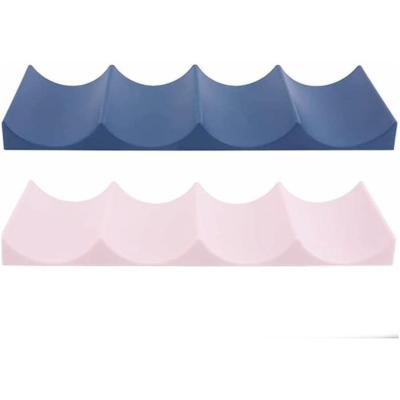 Flessenrek - 2 stuks - Blikhouder - Stapelbaar - Kunststof - Koelkast organizer - Wijnstapelaar - Geschikt voor Keuken, Koelkast, Aanrecht, Eetkamer - 29,3 x 9,8cm - Blauw en roze