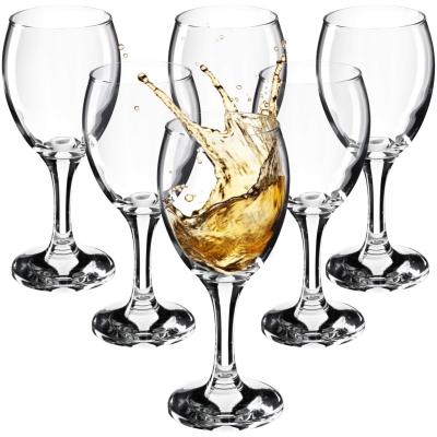 KADAX Wijnglazen, vaatwasmachinebestendige wijnkelk, hoogwaardige en elegante glazen voor rode en witte wijn, wijnglas met lange stijl, kelkglazen voor het serveren (6 x 245 ml, voor witte wijn)