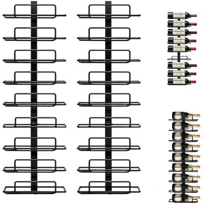 2 STUKS Wijnrek muur bevestigd - Wijnrek - Wijnrek muur -Opbergrek-Metalen wijnrek voor aan de muur - Wand wijnrek - Wijnfleshouder wand - Stores up to 9 bottles of wine - Vertical design saves space - Suitable for home bars kitchens restaurants