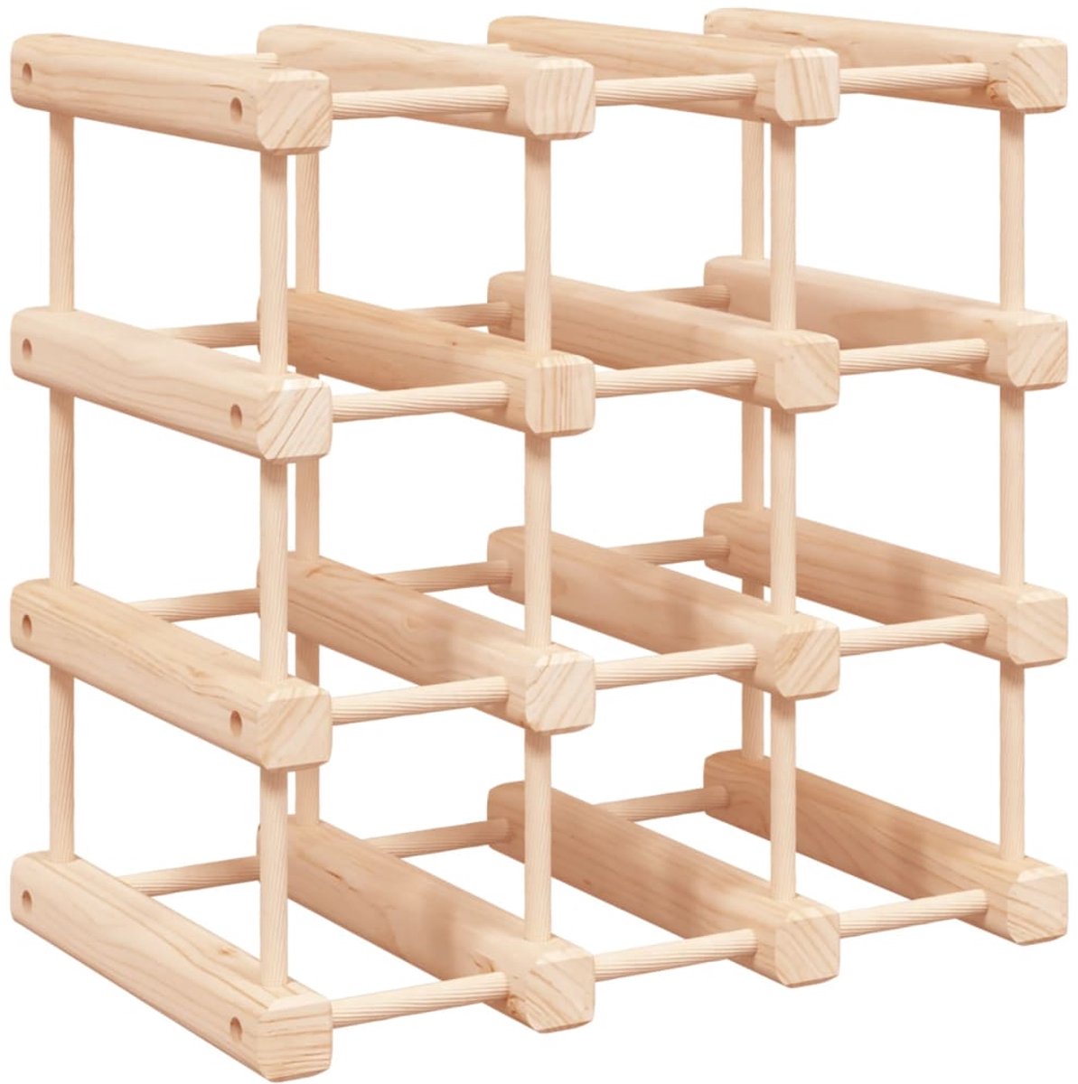 vidaXL - Wijnrek - voor - 12 - flessen - 36x23x36 - cm - massief - grenenhout