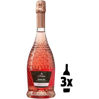 3 flessen Oro Italiano Demi Sec Sparkling Zero Rosé Alcoholvrij Probeerpakket