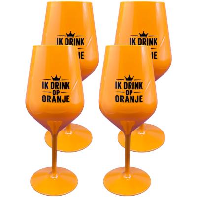 Oranje wijnglazen 4 stuks - BPA-vrij Tritan - Onbreekbaar - Vaatwasserbestendig