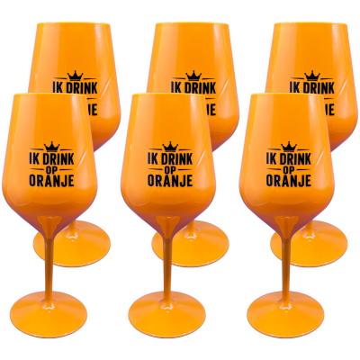 Oranje wijnglazen 6 stuks - BPA-vrij Tritan - Onbreekbaar - Vaatwasserbestendig