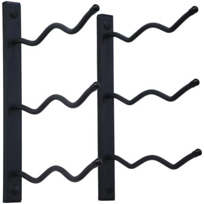 Vinata Ofanto wijnrek muur dubbel - zwart - 6 flessen - wijnrekken - flessenrek - wijnrek metaal - wijnrek wand - wijn rek - wijnrek hangend - wijnfleshouder - flessen rek