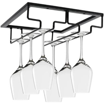 Allernieuwste.nl® Wijnglazenhouder Glazenrek Wijnglazenrek Wijnglazen Ophangrek Glazen Glasophangrek - Support à verres à vin - Zwart 2 Rijen 6 glazen