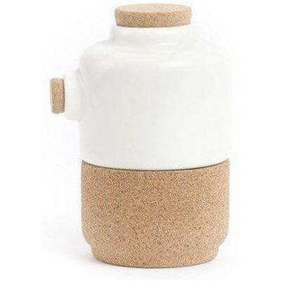 Amorim Cork Soulmate The Whistler Suiker of Melk Pot - Kurk/Keramiek - 8,6 x 7,2 x 11 cm - Wit