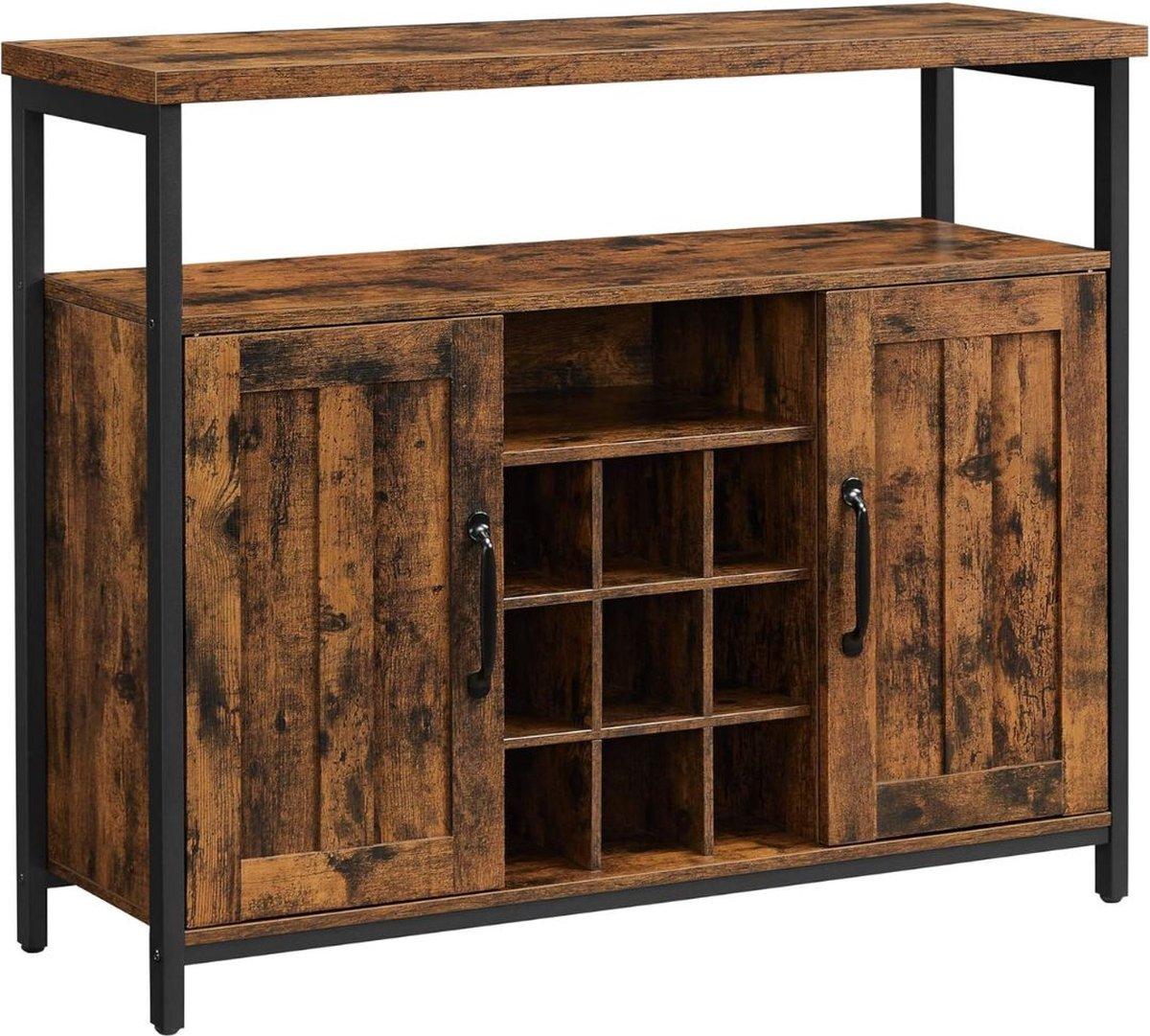DailySupplies® Barkast - Drankkast - Wijnrek - Vintage Bruin en Zwart