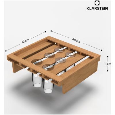 Klarstein houten wijnrek voor 25 glazen, beukenhouten wijnstandaard, compatibel met Vinsider 79 Duo, ruimtebesparend design, eenvoudige verzorging, perfect voor keuken & wijnkelder