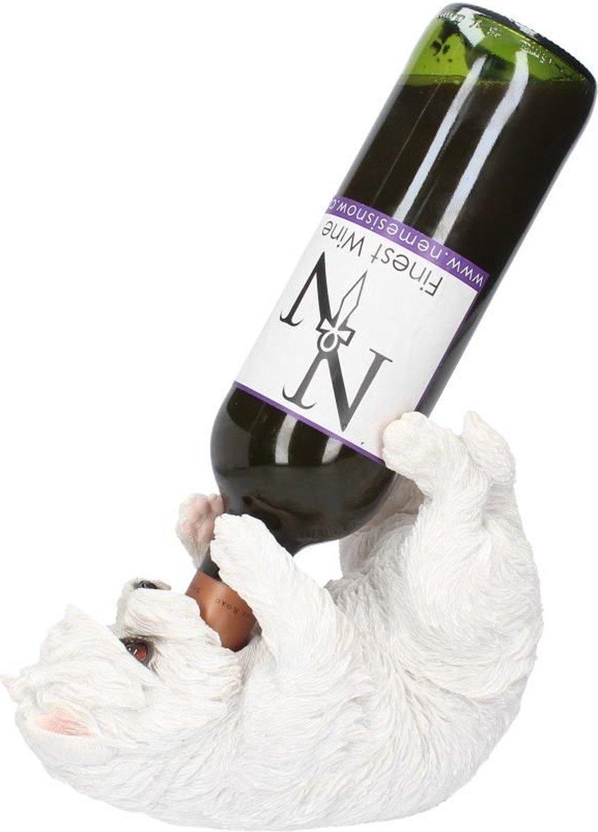 Nemesis Now (Wijn) flessenhouder Guzzlers - West Highland Terrier 22cm Wit