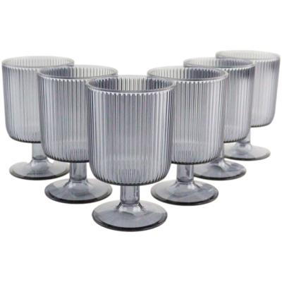 OTIX Kunststof Wijnglazen - Herbruikbaar - Set van 6 - voor Rode - en Witte - Wijn - 300ml - Grijs - Transparant - Kunststof - Wijnglas - ECLIPSE