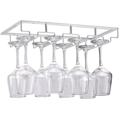 VIN® Ophangrek Wijnglazen - Wijnglazenhouder - Metalen Wijnglazenrek - Glazenrek Met 4 Rijen - Wijnglashouder - Organizer - Stijlvol - Bar, Keuken & Cafe - Hangend - Zilver