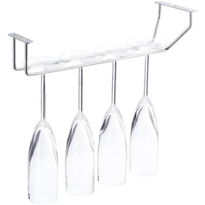 wijnglashouder - rvs look - 4 glazen - bar en keuken - 33,5 cm - zilver