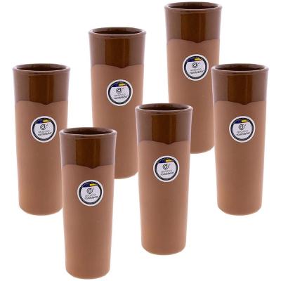 Bierglazen Set - Waterglazen - Drinken van dranken - Keramisch Rambleña - 6 stuks 300 ml - Rood