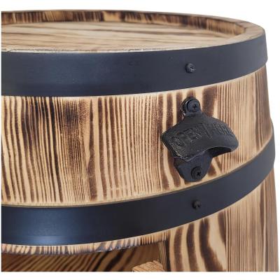 Houten Bar Kast - Alcoholkast Barrel - Dranken Presenteren - Met LED Verlichting - 80 x 50 cm - Bruin