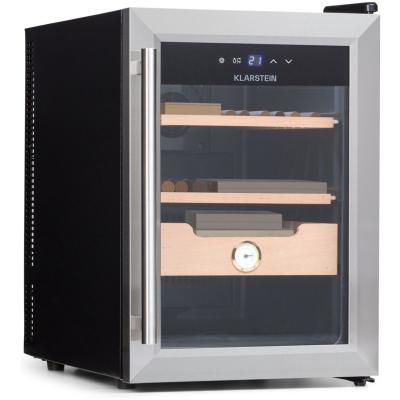 Klarstein Humidor El Presidente Zigarren thermoelektrischer Humidor Schrank met , Humidor Befeuchter met uit Zedernholz, Hygrometer, LED binnenverlichting, 37 Liter, zilver - voor Sigaren - Cederhout Met Hygrometer - Sigarendoos