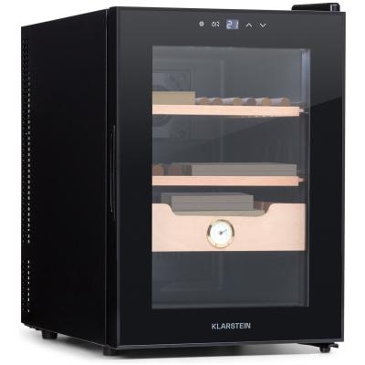 Klarstein Humidor El Presidente Zigarren thermoelektrischer Humidor Schrank met , Humidor Befeuchter met uit Zedernholz, Hygrometer, LED binnenverlichting, 37 Liter, zwart - voor Sigaren - Cederhout Met Hygrometer - Sigarendoos
