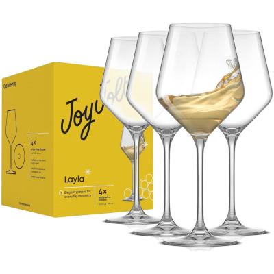 Set van 4 Witte Wijnglazen Kristal - Elegante Italiaanse Stijl Glazen 380 ml