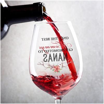 Wijnglazen Set - Beker Glas - Feestelijke Gelegenheden - Uniek Bedrukt Ontwerp - 500 ml - Wit