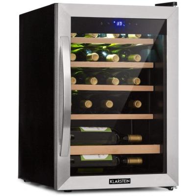 Wijnkoeler met glazen deur voor 19 flessen - 65L, 4-18°C, roestvrijstalen frame