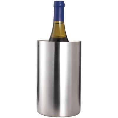Wijnkoeler staaf - Zilverkleurig - 12 x 19 cm - Roestvrijstalen Dubbelwandige Flessenkoeler - Voor Eén Fles