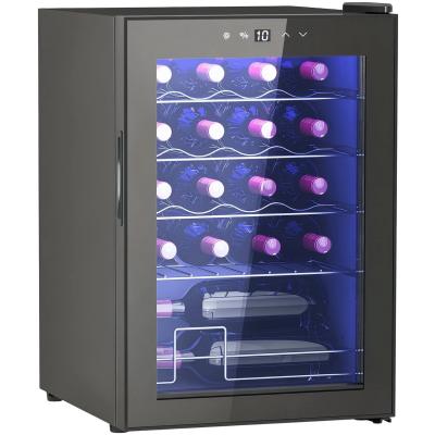 Wijnkoelkast - Metalen Wijnkoeler met Gehard Glas - 43 x 45 x 64 cm - Compacte Wine Fridge voor Thuisgebruik - Zwart