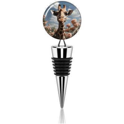 Wijnstopper Giraffe - Flessenstoppers Drank - Wijn Vers Houden - Luchtdichte Afdichting - Standaard Fles - Multicolor